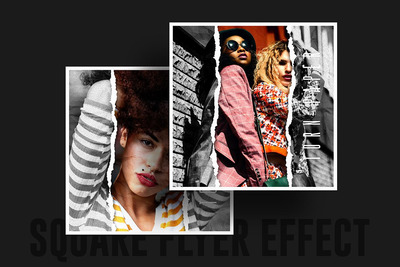 高品质的海报纸张撕纸图层样式-PSD