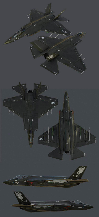 Game Ready F35战斗机3D模型（OBJ,FBX,MAX）