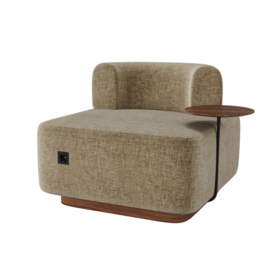 Plum配小边桌的杏色单人沙发3D模型（OBJ,FBX,MAX）