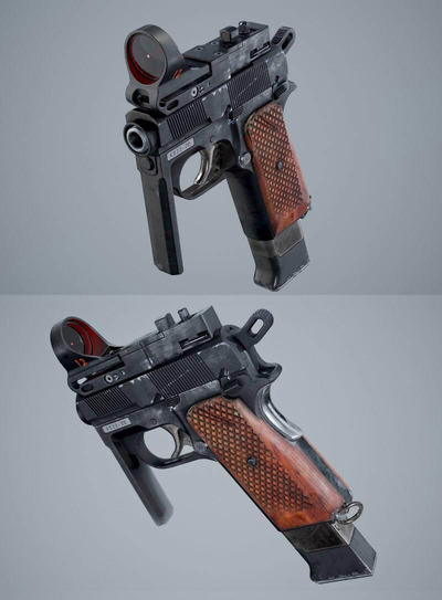 Short Power Gun短动力枪3D模型（OBJ,FBX,MAX）