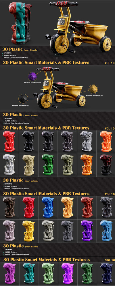 30种智能塑料材质贴图下载（PNG）