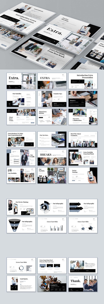 时尚高端专业的高品质商业商务powerpoint幻灯片演示模板（pptx）