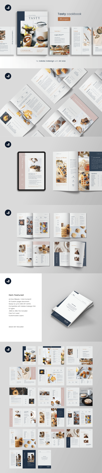 时尚高端简约多用途的菜谱菜单品牌手册画册宣传册杂志房地产楼书设计模板