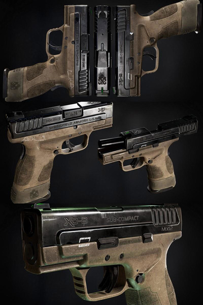 Springfield Armory XD Mod手枪3D模型（OBJ,FBX,MAX）