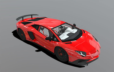 兰博基尼 Aventador LP750-4 SV 跑车汽车3D模型下载（FBX）