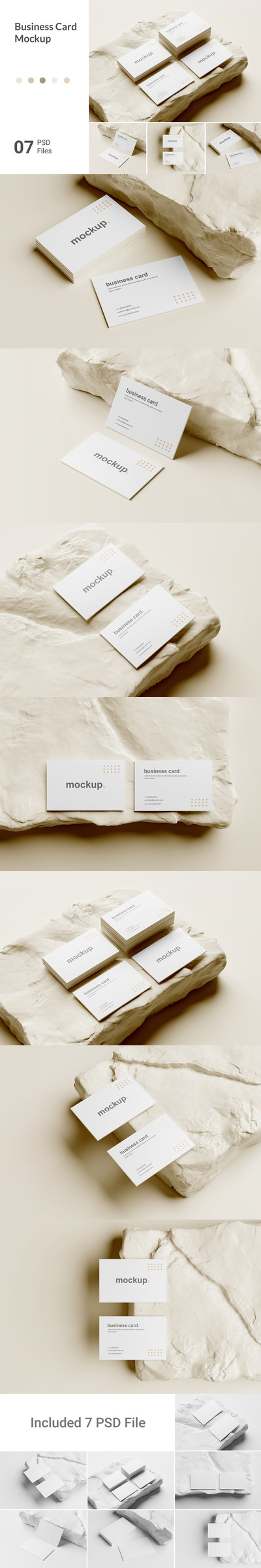 时尚高端专业的高品质名片设计VI样机展示模型mockups