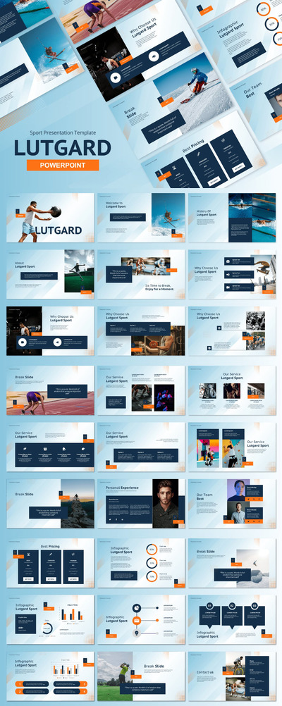 高品质的清新时尚体育运动powerpoint幻灯片演示模板（pptx）