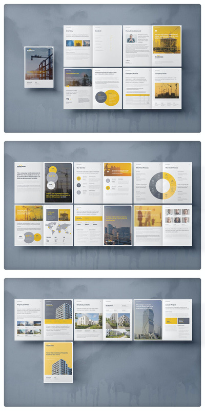 高端时尚多用途的房地产楼书品牌手册画册宣传册杂志设计模板(indd,PSD,Ai)