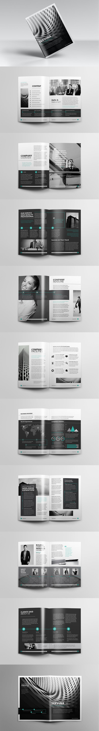 高品质的时尚高端专业的高品质商业商务房地产楼书品牌手册画册宣传册杂志设计模板