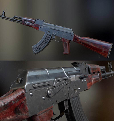 AKM47突击步枪3D模型（OBJ,FBX,MAX）