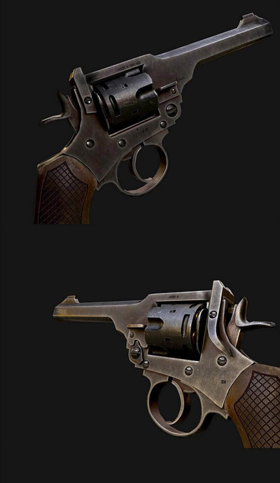 Webley Mark IV左轮手枪3D模型（OBJ,FBX,MAX）