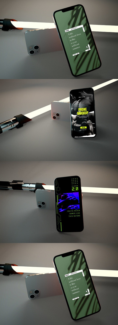 高品质的手机APP UI样机展示模型mockups