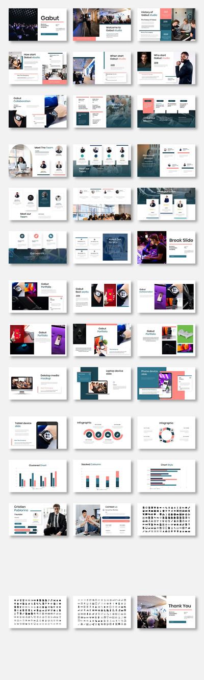 高品质的时尚高端简约清新多用途商务商业powerpoint幻灯片演示模板（pptx）