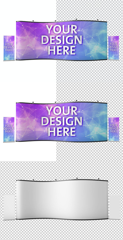 站立的易拉宝横幅样机(PSD)