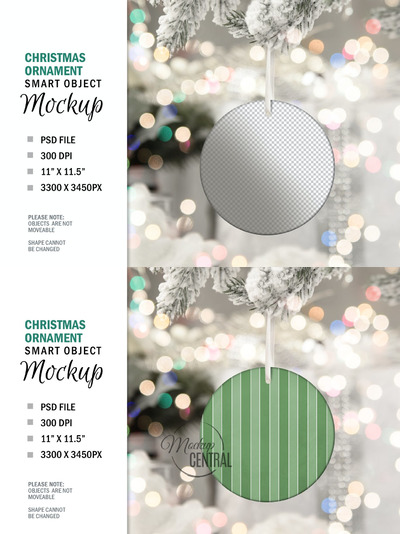 圣诞圆形装饰模型 (PSD)