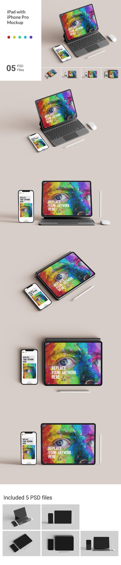 高品质的iPad & iPhone Pro APP UI样机展示模型mockups