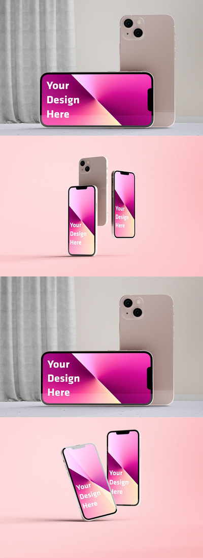 iPhone 13手机屏幕展示样机 Vol4 (PSD,PDF)