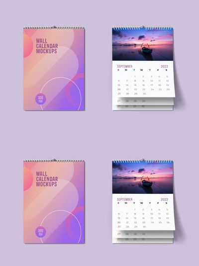 时尚的挂历样机下载 (PSD)