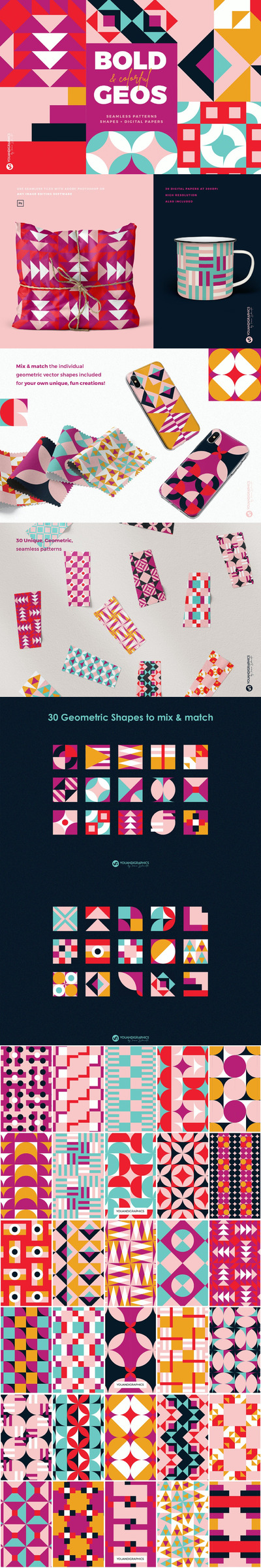 时尚几何图案背景素材下载（AI,EPS,JPG）