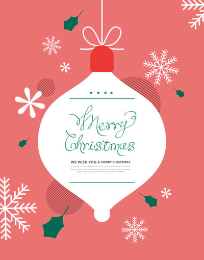 冬季元素圣诞祝福海报设计模板 (psd)