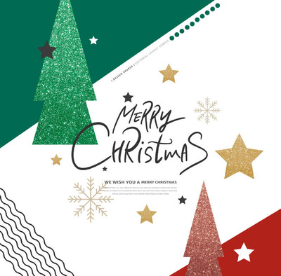 简约圣诞快乐主题海报设计模板 (psd)