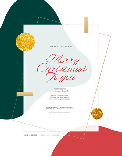 圣诞快乐祝福海报设计模板 (psd)