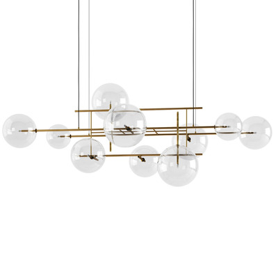 Bolle Orizzontale球形玻璃灯罩组合吊灯3D模型（FBX,MAX）