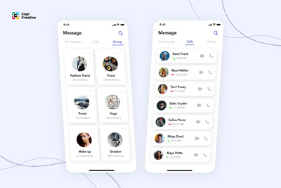 社交聊天概念版APP UI KIT (FIG,SKETCH,XD)