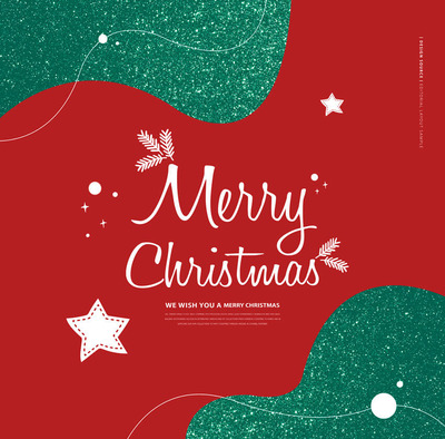 经典红绿配色圣诞节海报设计模板 (psd)