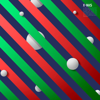 多彩条纹圣诞节主题海报设计模板 (psd)