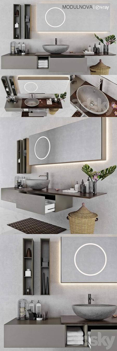 MODULNOVA Infinity浴室家具组合3D模型（OBJ,MAX）