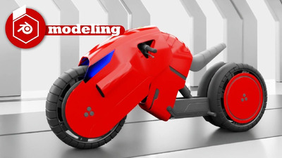 Blender科幻感摩托车3D模型免费下载（Blend）