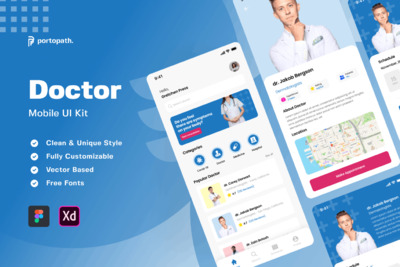医生问诊APP UI KITS (XD,FIG)