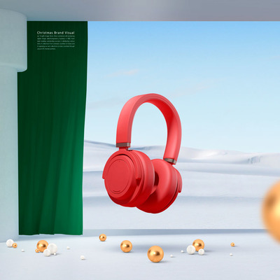 圣诞节无线耳机品牌推广海报设计模板 (psd)