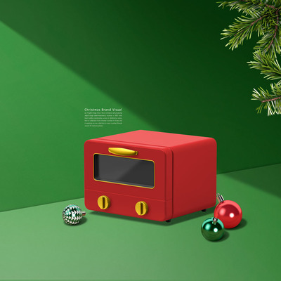 圣诞节烤箱家电品牌推广海报设计模板 (psd)