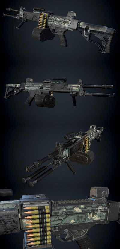 Negev NG7轻机枪3D模型（OBJ,FBX,MAX）