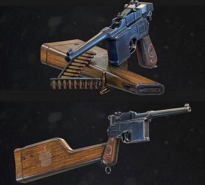 Mauser C96盒子炮3D模型（OBJ,FBX,MAX）