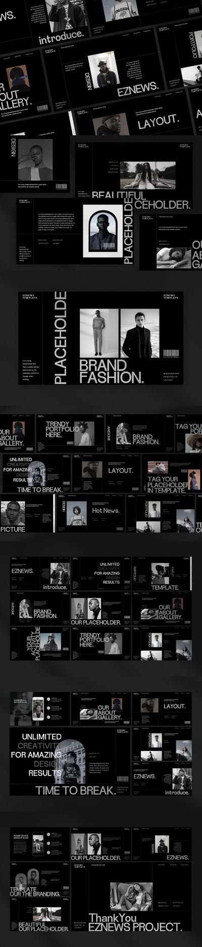 EzNews - 极简主义PPT演示模板 (PPT,PPTX)