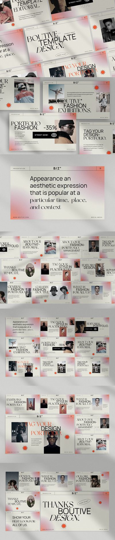 Boutive - 时尚城市PPT演示模板(PPTX,PPT)