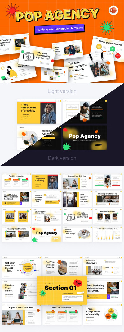 时尚清新高端简约多用途的创意powerpoint幻灯片演示模板（pptx）