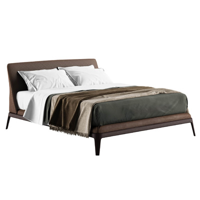 Poliform Kelly实木支架简约布艺床3D模型（FBX,MAX）