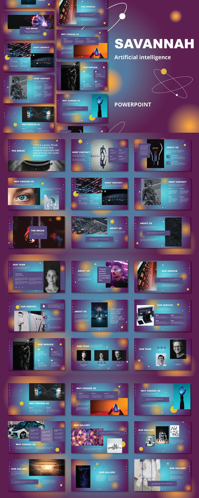 人工智能主题PPT模板 (PPTX)