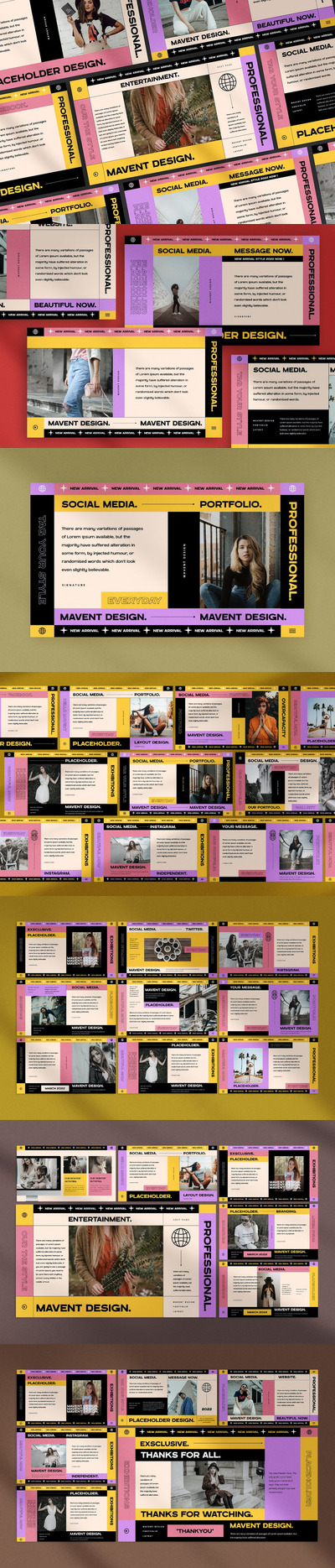 Mavent - 复古PPT幻灯片模板(PPT,PPTX)