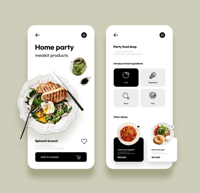 美食食品App应用页面设计模板 (psd)