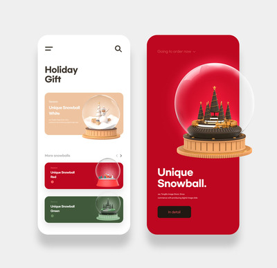 礼品店App应用页面设计模板 (psd)