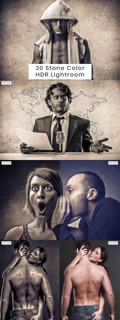 20种高品质的时尚高端高级灰HDR Lightroom动作预设