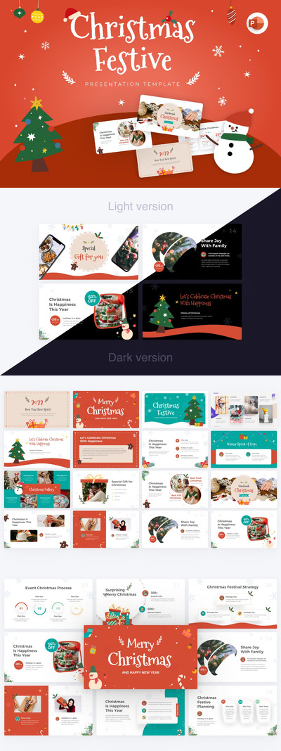 圣诞节创意PPT模板下载（PPTX）