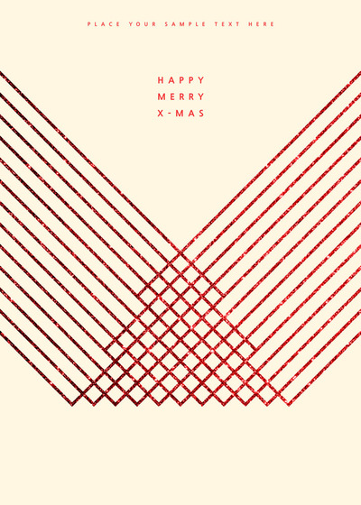 线条圣诞树抽象图形海报设计模板 (psd)