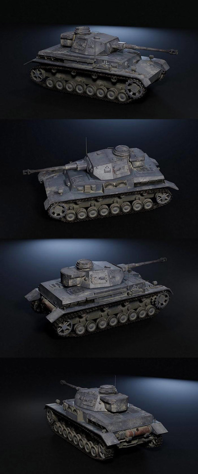 Panzer 4号坦克3D模型（OBJ,FBX,MAX）