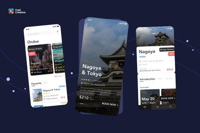 美学旅行预订 UI 概念版APP UI KIT (FIG,SKETCH,XD)